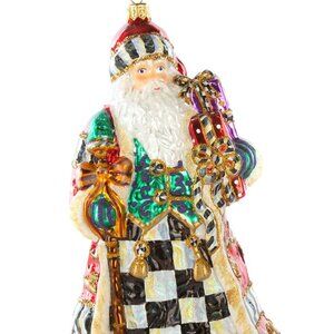MacKenzie-Childs FILIGREE Santa Glass Blown Ornament